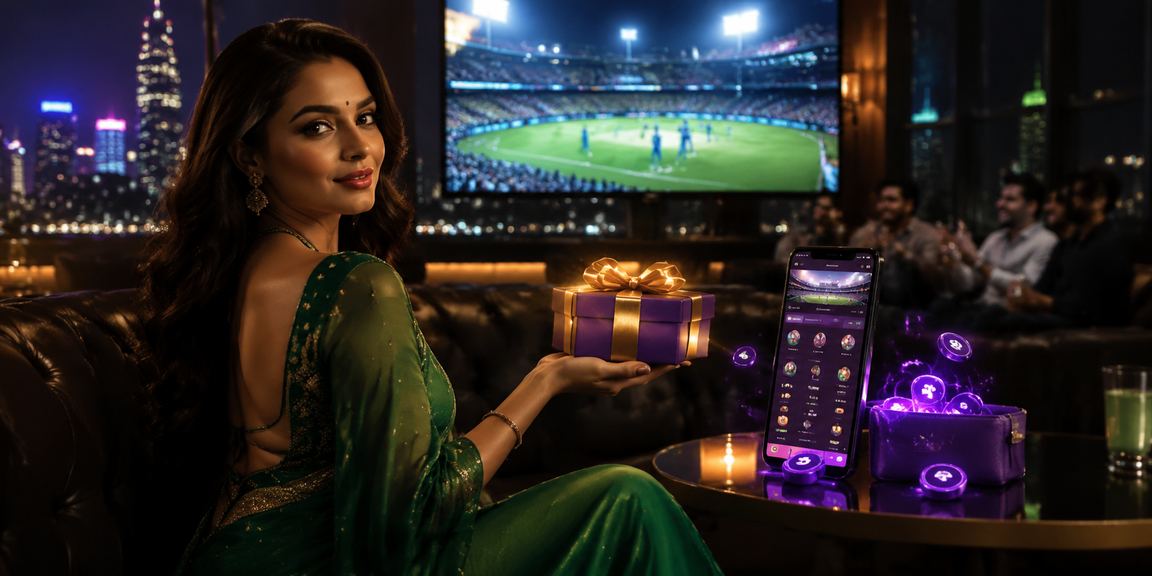 Indian cricket betting enthusiast using mobile phone in market
